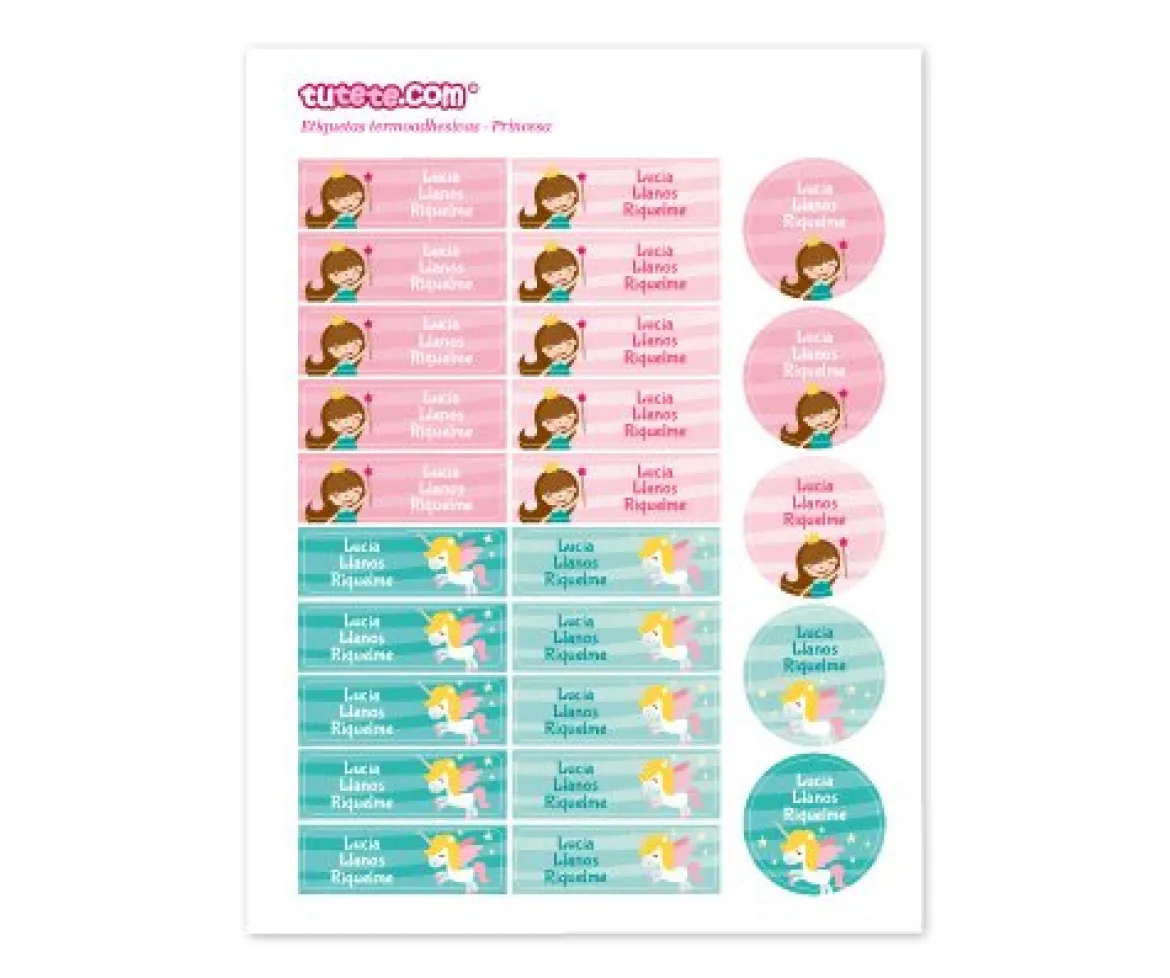 Pack Combinado Termo y Pegatinas Princesa