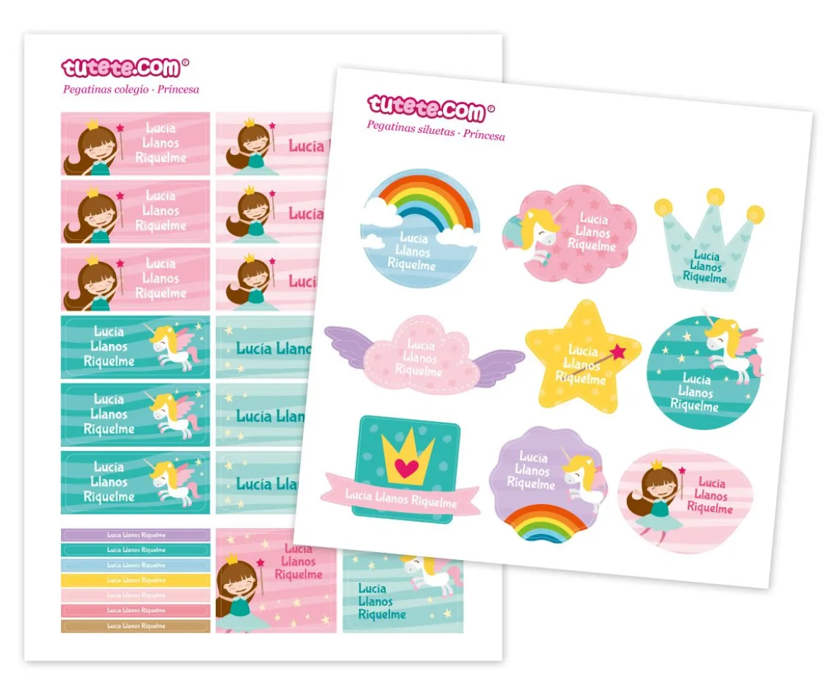 Pack Combinado Termo y Pegatinas Princesa