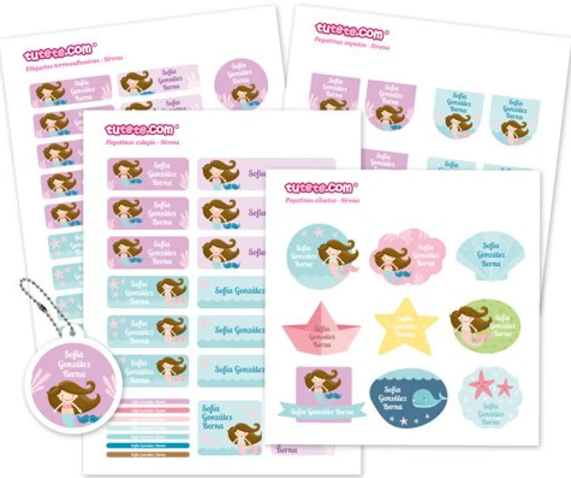 Pack Combinado Termo y Pegatinas Sirena