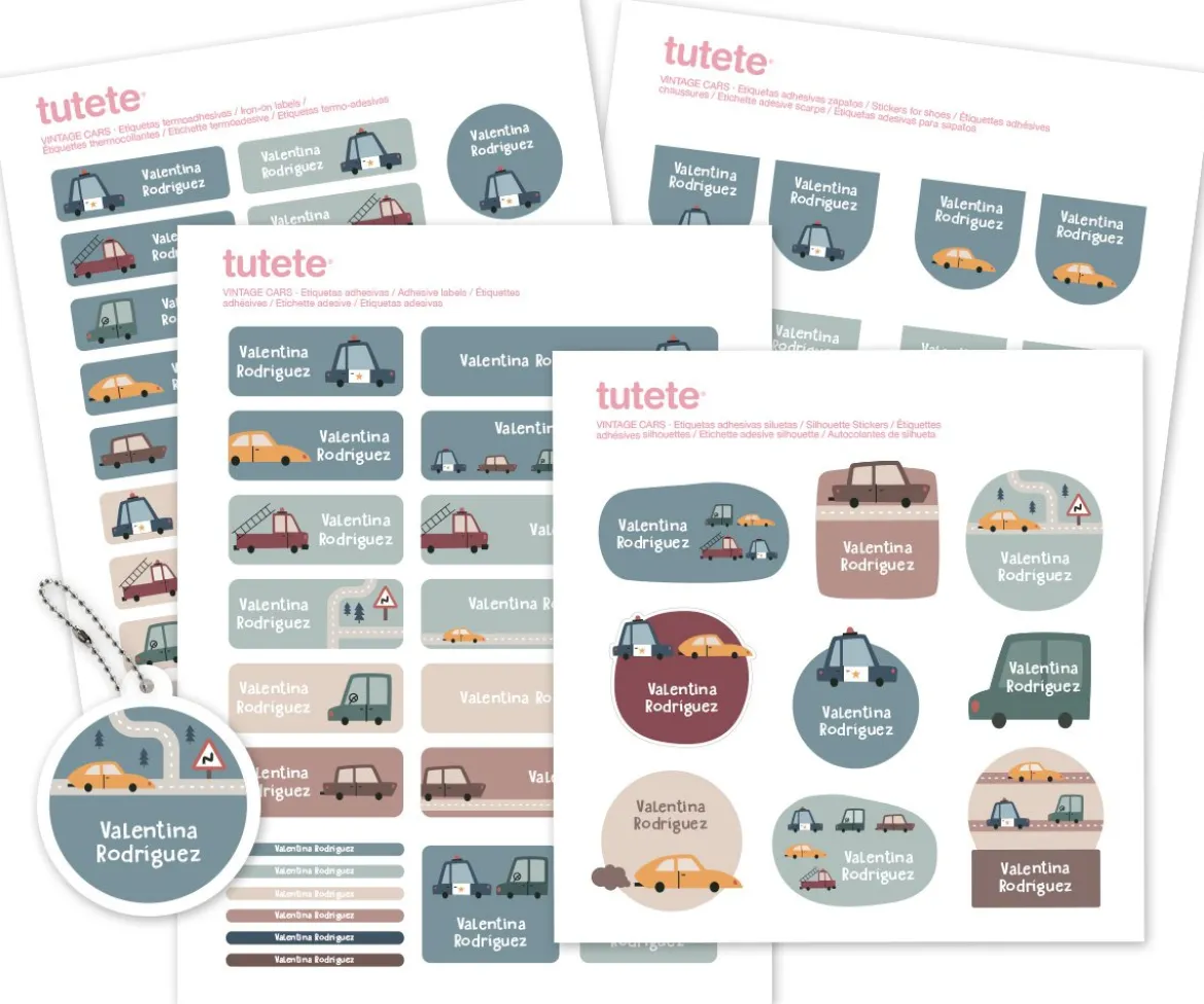 Pack Combinado Termo y Pegatinas Vintage Cars