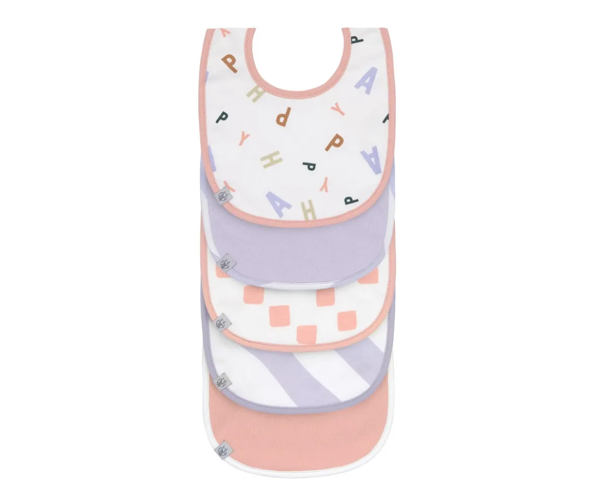 Pack de 5 Baberos Happy Fruits Peach / Pastel Lilac