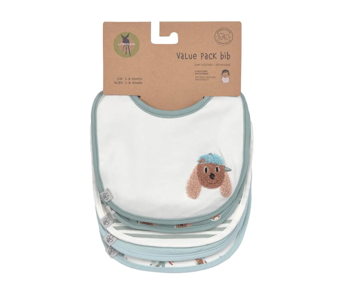 Pack de 5 Baberos Tiny Team Dog