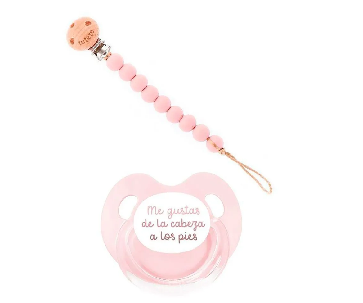 Pack Regalo Chupetero Me gusta de la cabeza a los pies Rosa