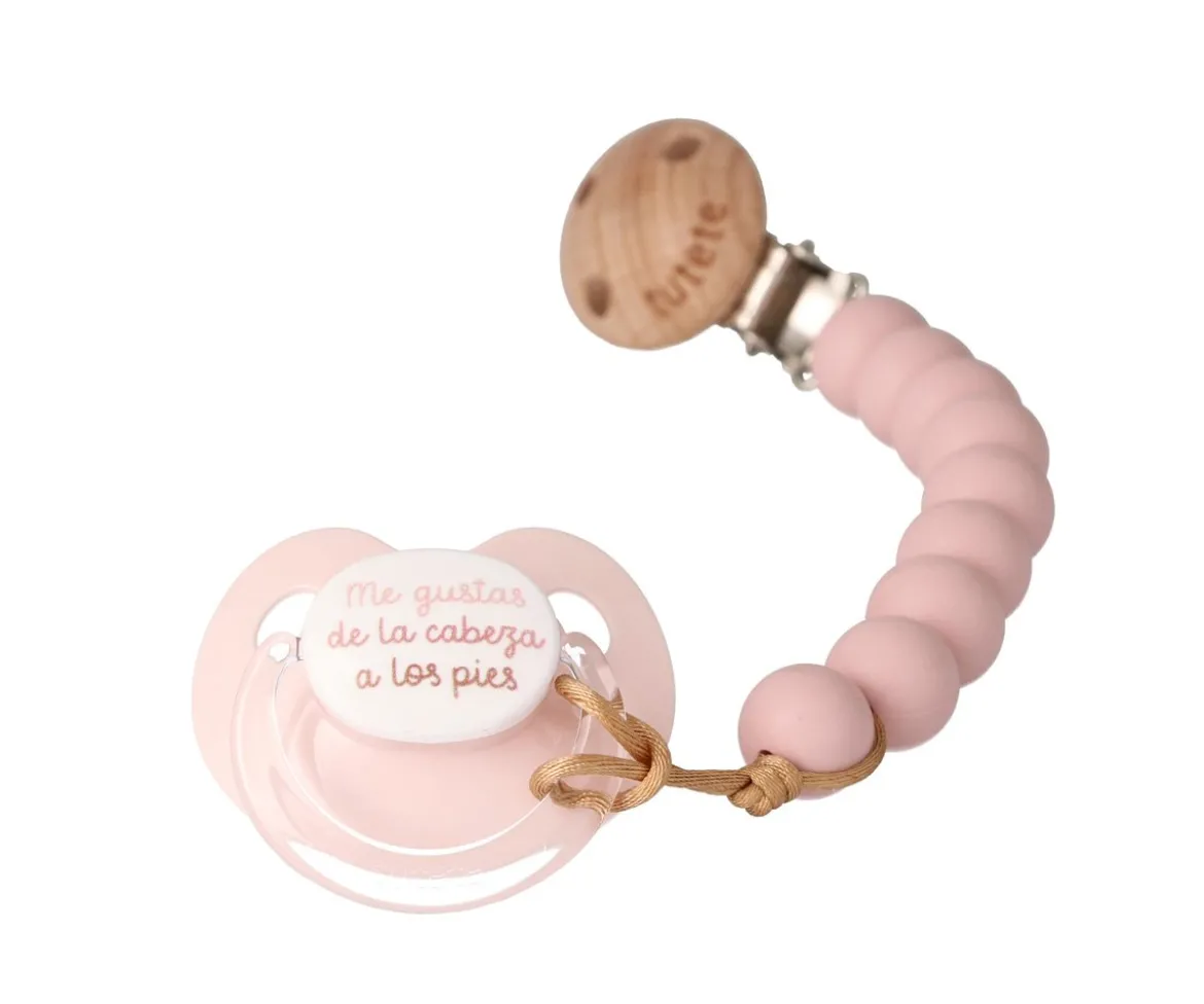 Pack Regalo Chupetero Me gusta de la cabeza a los pies Rosa
