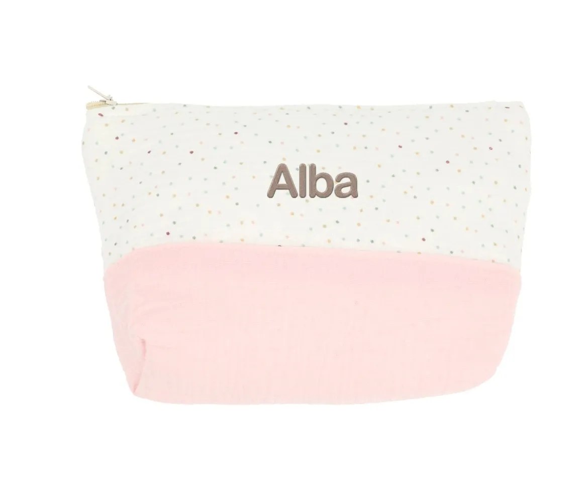 Pack Regalo Recién Nacido Personalizable Rainbow Dots Rosa