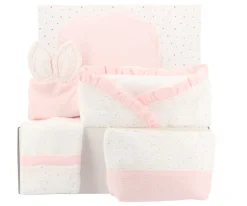 Pack Regalo Recién Nacido Personalizable Rainbow Dots Rosa