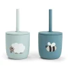 Pack 2 Vasos Silicona con Pajita Tiny Farm Blue