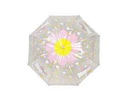 Paraguas Manual Infantil Hello Kitty Transparente Burbuja Rosa