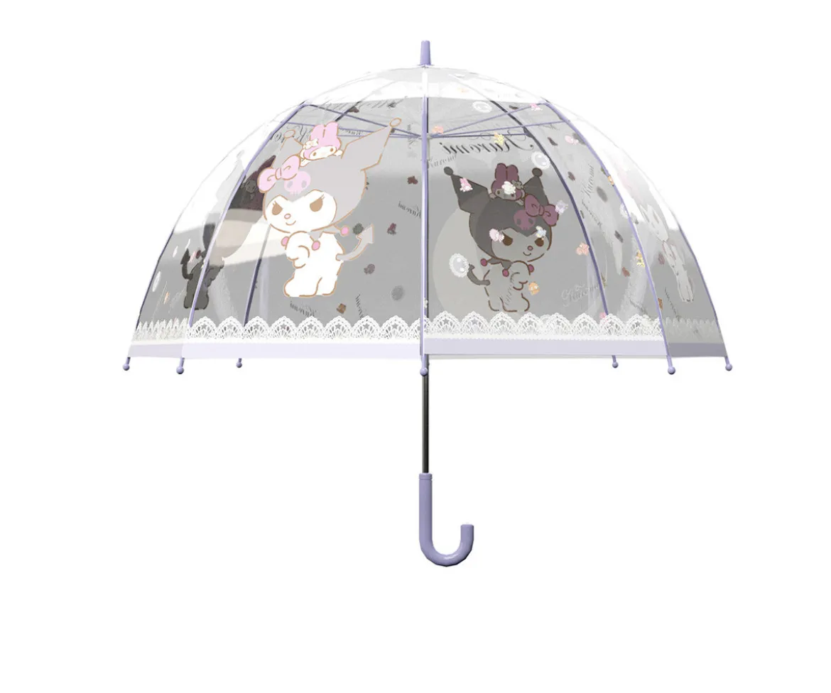 Paraguas Manual Infantil Kuromi Transparente Burbuja