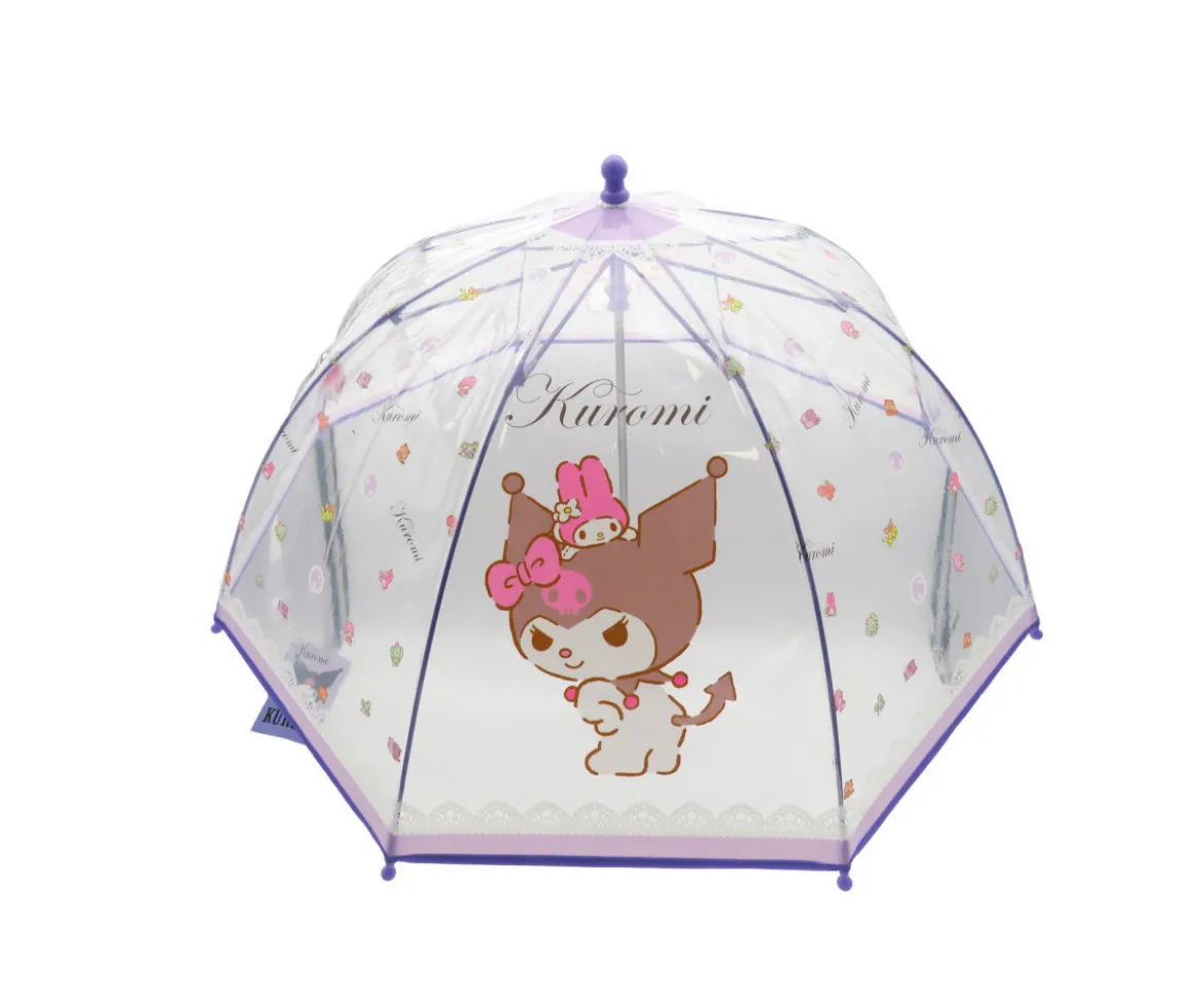 Paraguas Manual Infantil Kuromi Transparente Burbuja