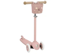 Patinete Banwood Eco + Cesta Pin & Ride Dusty Rose y Pines Flores