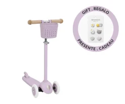 Patinete Banwood Eco + Cesta Pin & Ride Lavender y Pines Magia