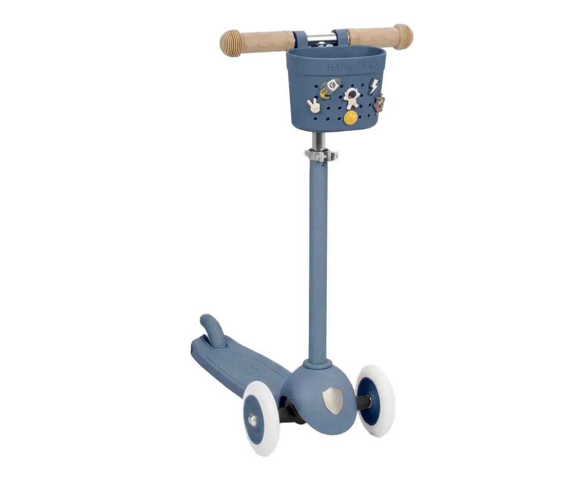 Patinete Banwood Eco + Cesta Pin & Ride Teal y Pines Espacio