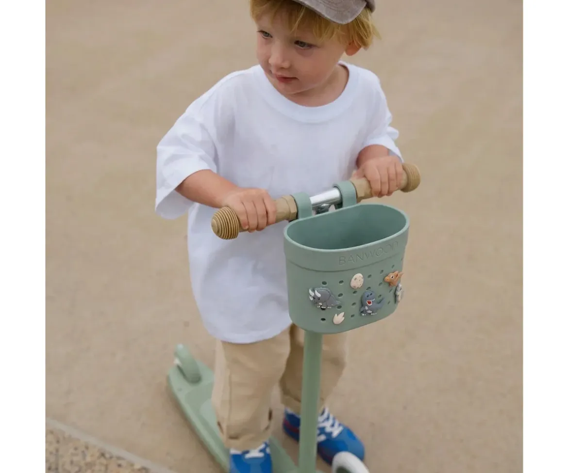 Patinete Banwood Eco + Cesta Pin & Ride Teal y Pines Espacio