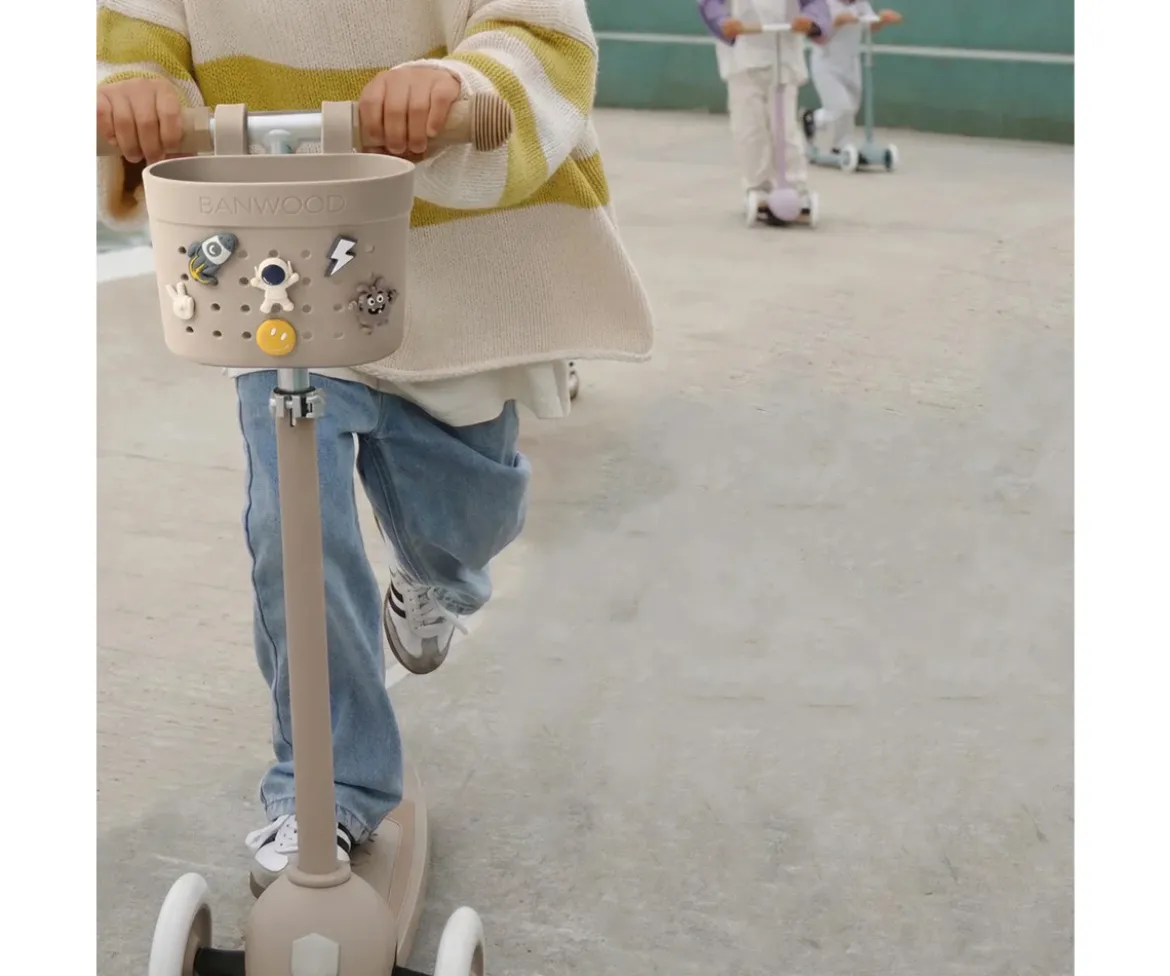 Patinete Banwood Eco + Cesta Pin & Ride Teal y Pines Espacio