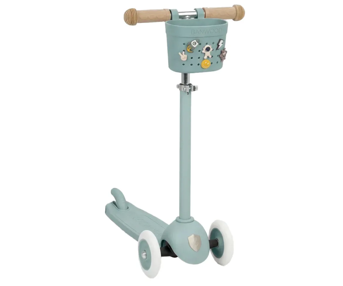 Patinete Banwood Eco + Cesta Pin & Ride Teal y Pines Espacio