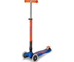 Patinete Maxi Deluxe Plegable Neon Led Azul / Naranja