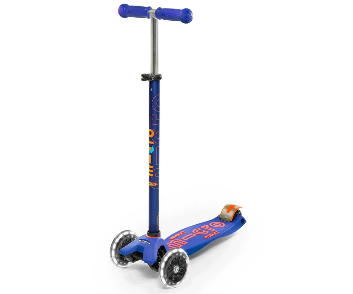 Patinete Maxi Micro Deluxe Azul Luces LED