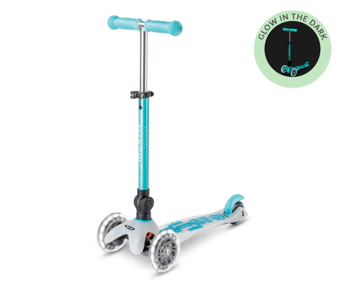 Patinete Micro Deluxe Plegable Orion Glow Led Azul