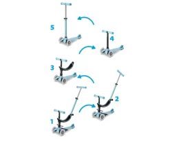 Patinete Mini 4 en 1 Deluxe LED Azul
