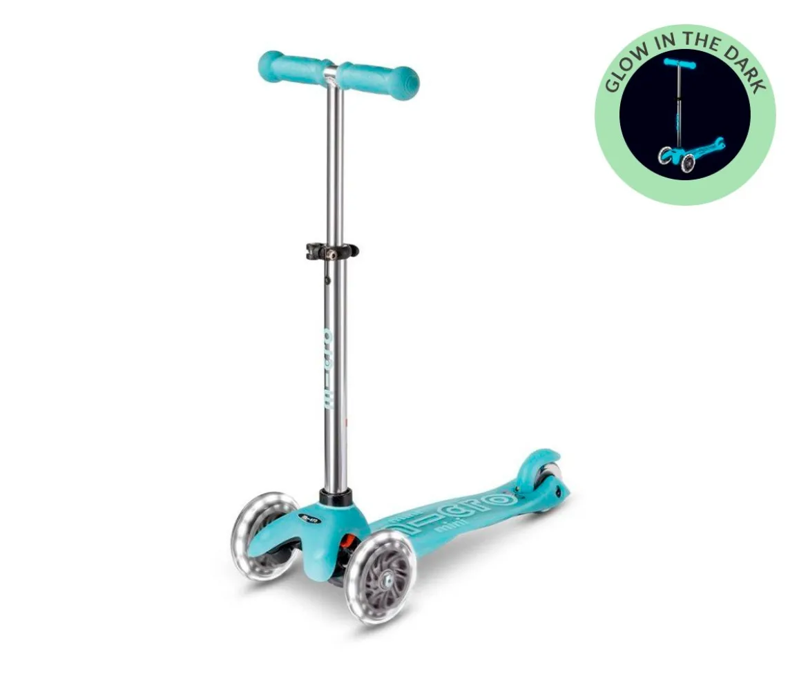 Patinete Mini Micro Deluxe Glow Aqua con Luces LED