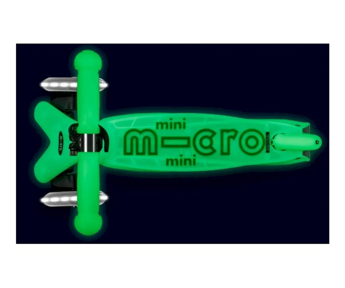 Patinete Mini Micro Deluxe Glow Lime con Luces LED