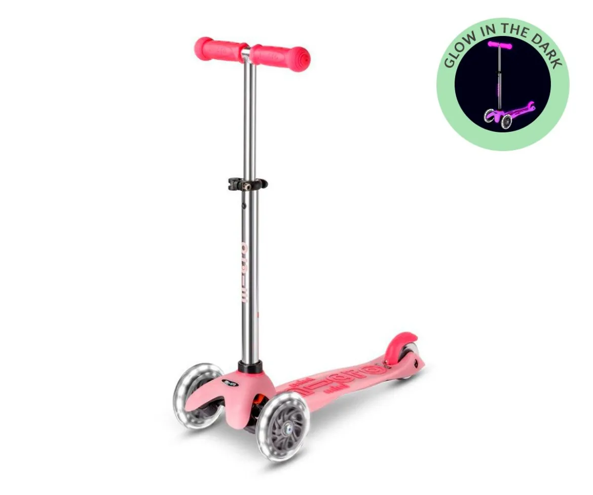 Patinete Mini Micro Deluxe Glow Rosa con Luces LED