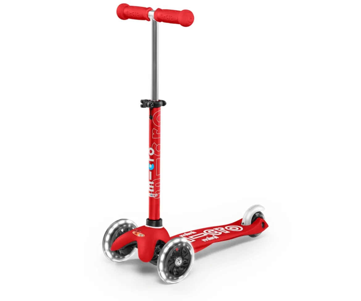 Patinete Mini Micro Deluxe Rojo Luces LED