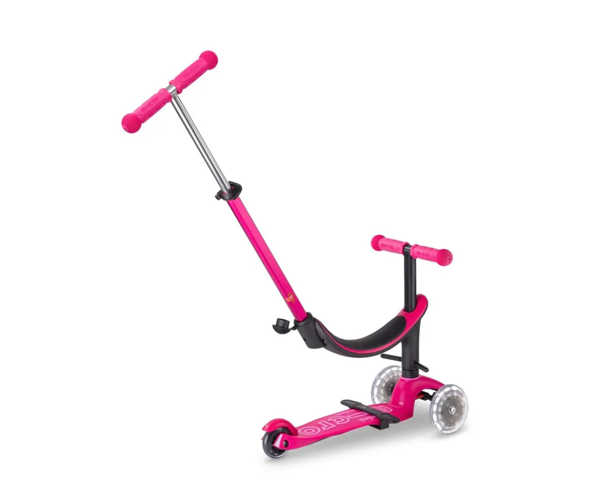 Patinete Mini Micro 4 en 1 Deluxe LED Rosa