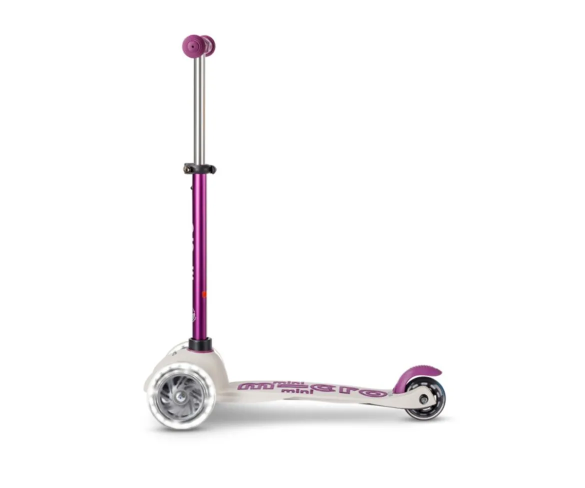 Patinete Plegable Mini Micro Deluxe Eco Lila Luces LED