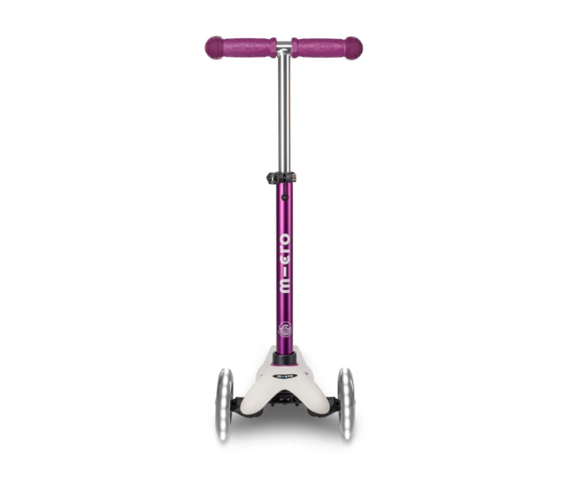 Patinete Plegable Mini Micro Deluxe Eco Lila Luces LED