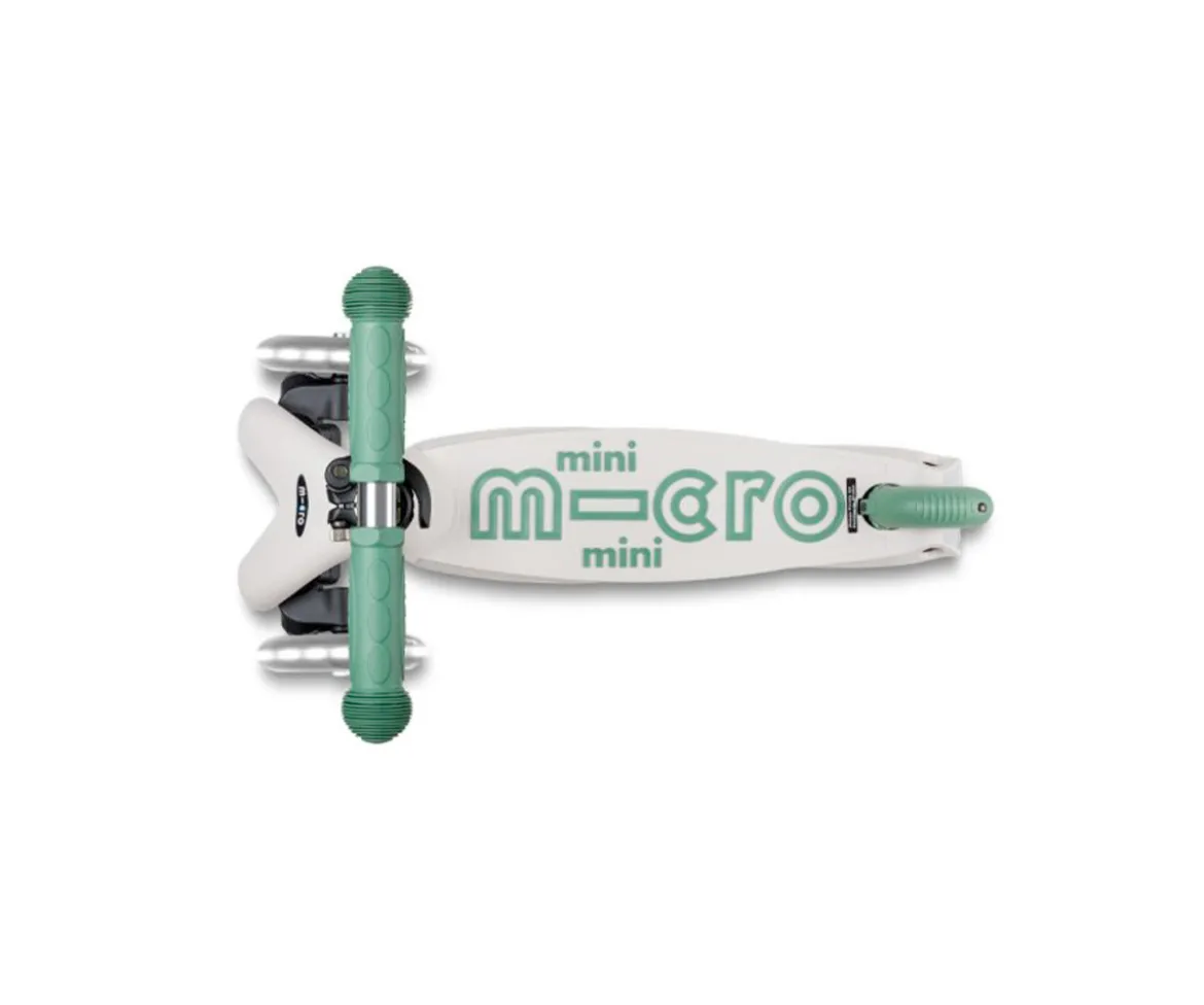 Patinete Plegable Mini Micro Deluxe Eco Verde Pistacho Luces LED