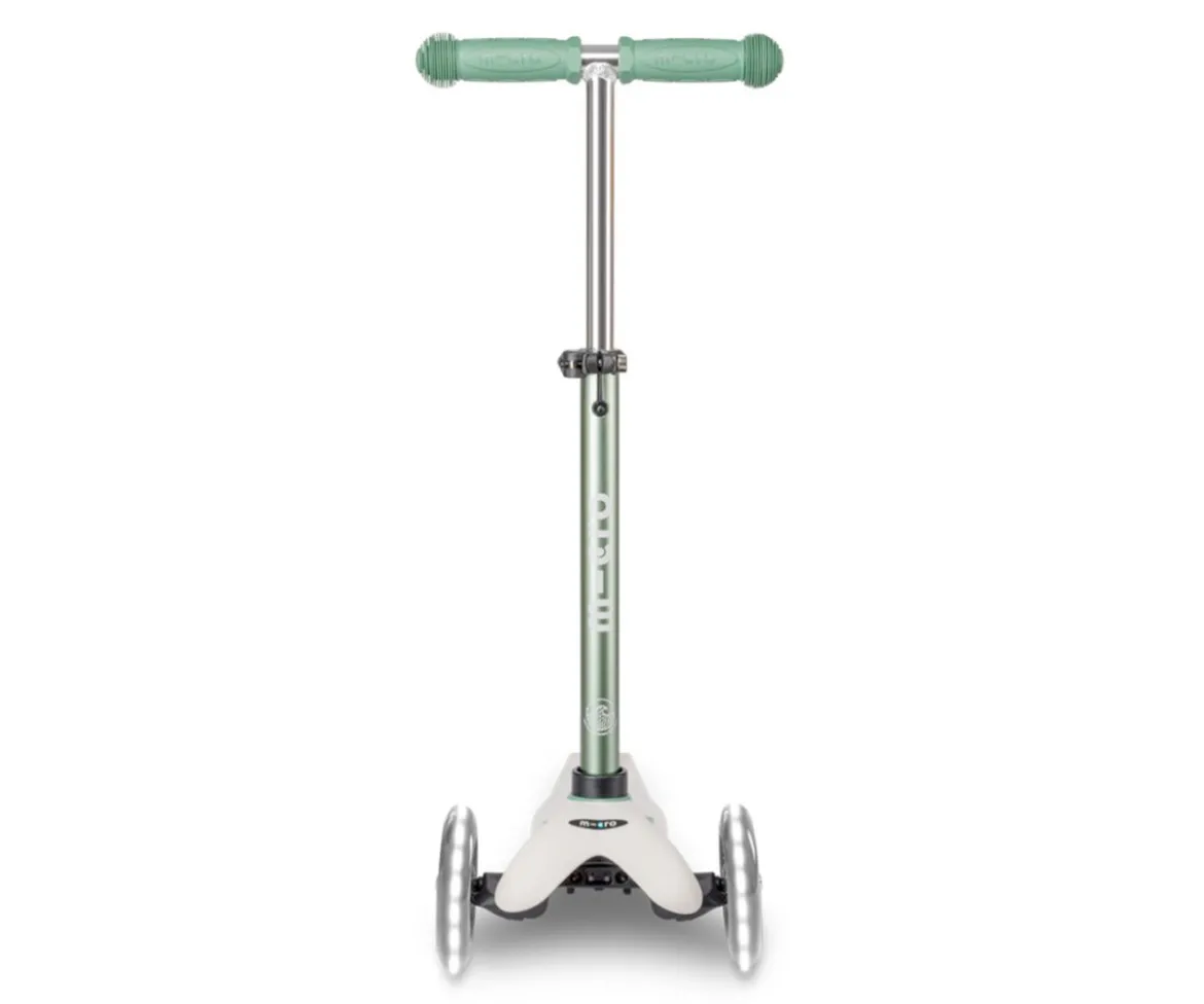 Patinete Plegable Mini Micro Deluxe Eco Verde Pistacho Luces LED