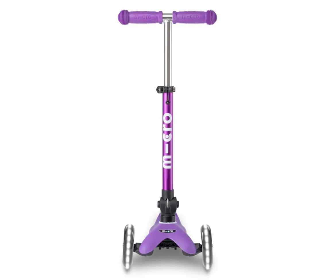 Patinete Plegable Mini Micro Deluxe Lila Luces LED