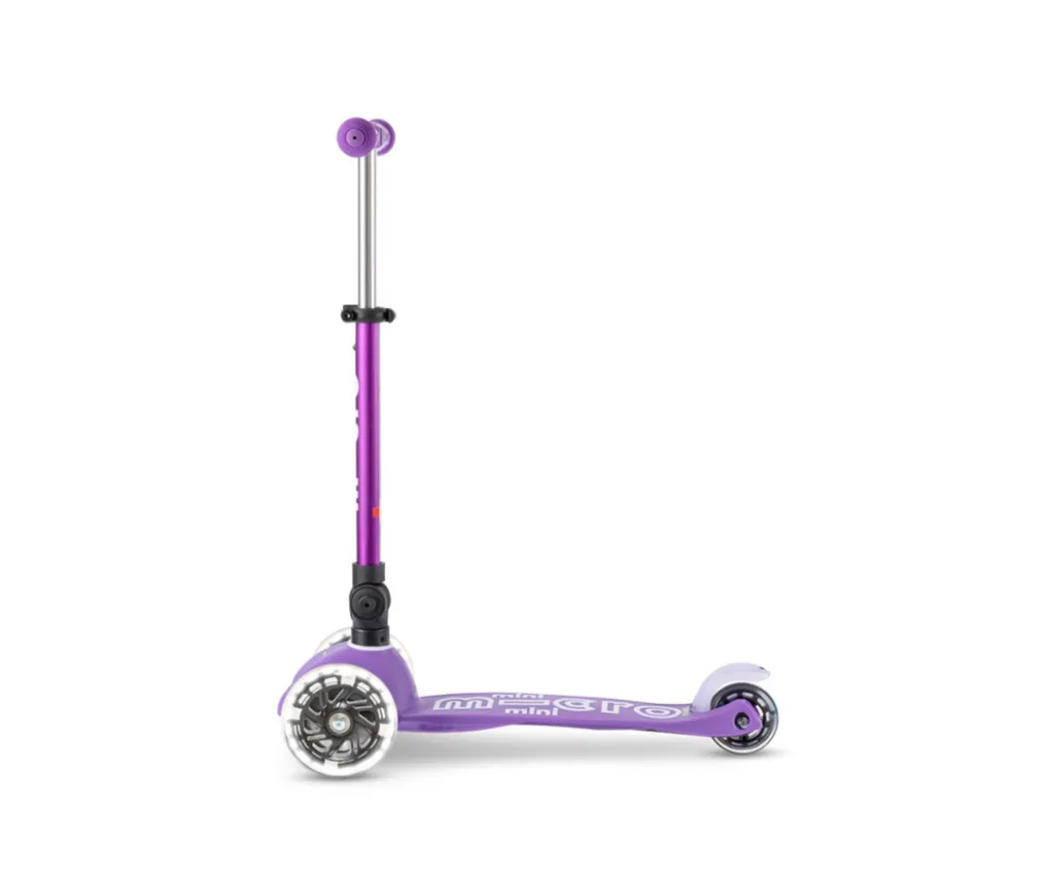Patinete Plegable Mini Micro Deluxe Lila Luces LED