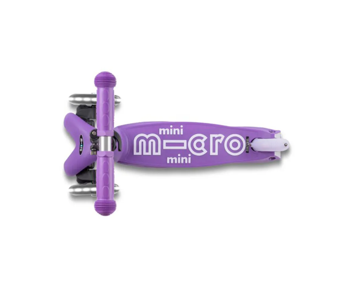 Patinete Plegable Mini Micro Deluxe Lila Luces LED