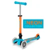 Patinete Plegable Mini Micro Deluxe Neon Azul/Naranja Luces LED