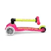 Patinete Plegable Mini Micro Deluxe Neon Rosa/Amarillo Luces LED