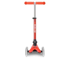 Patinete Plegable Mini Micro Deluxe Rojo Luces LED