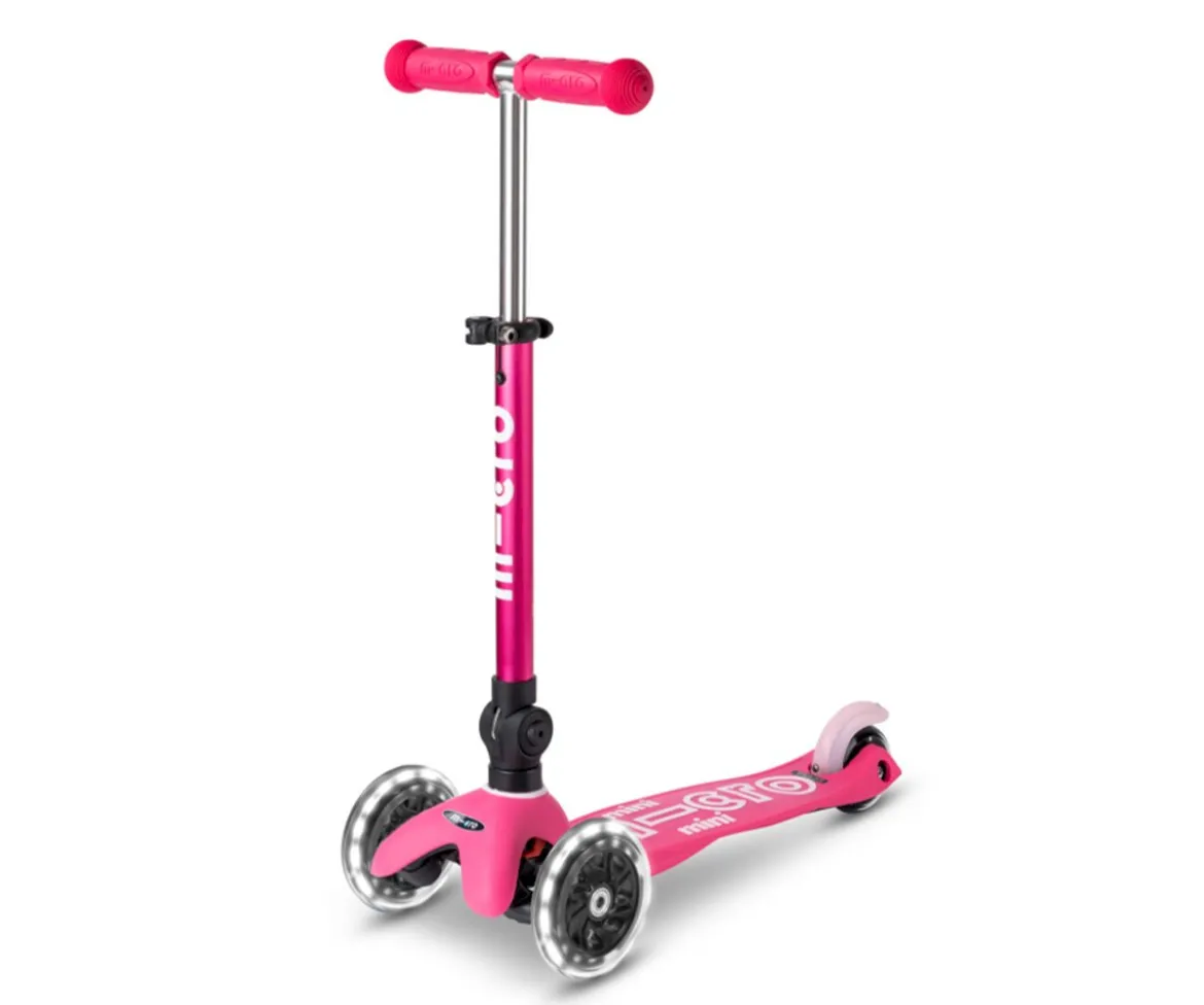 Patinete Plegable Mini Micro Deluxe Rosa Luces LED