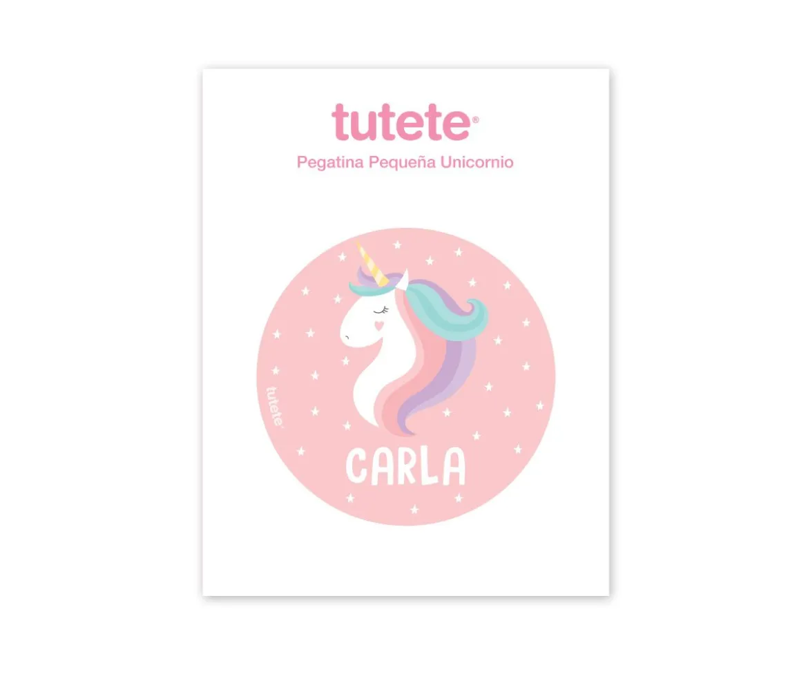 Pegatina Pequeña Unicornio para Botella y Cajas Almuerzo