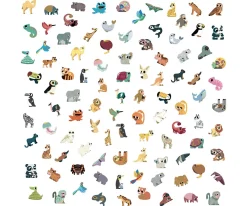 100 Pegatinas Animales Exóticos