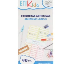 40 Pegatinas para Objetos "Escribe tu Texto" Colores