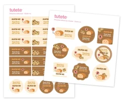 25 Pegatinas para Objetos Gluten No
