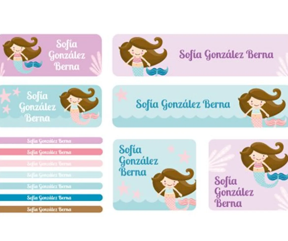 30 Pegatinas para Objetos Sirena