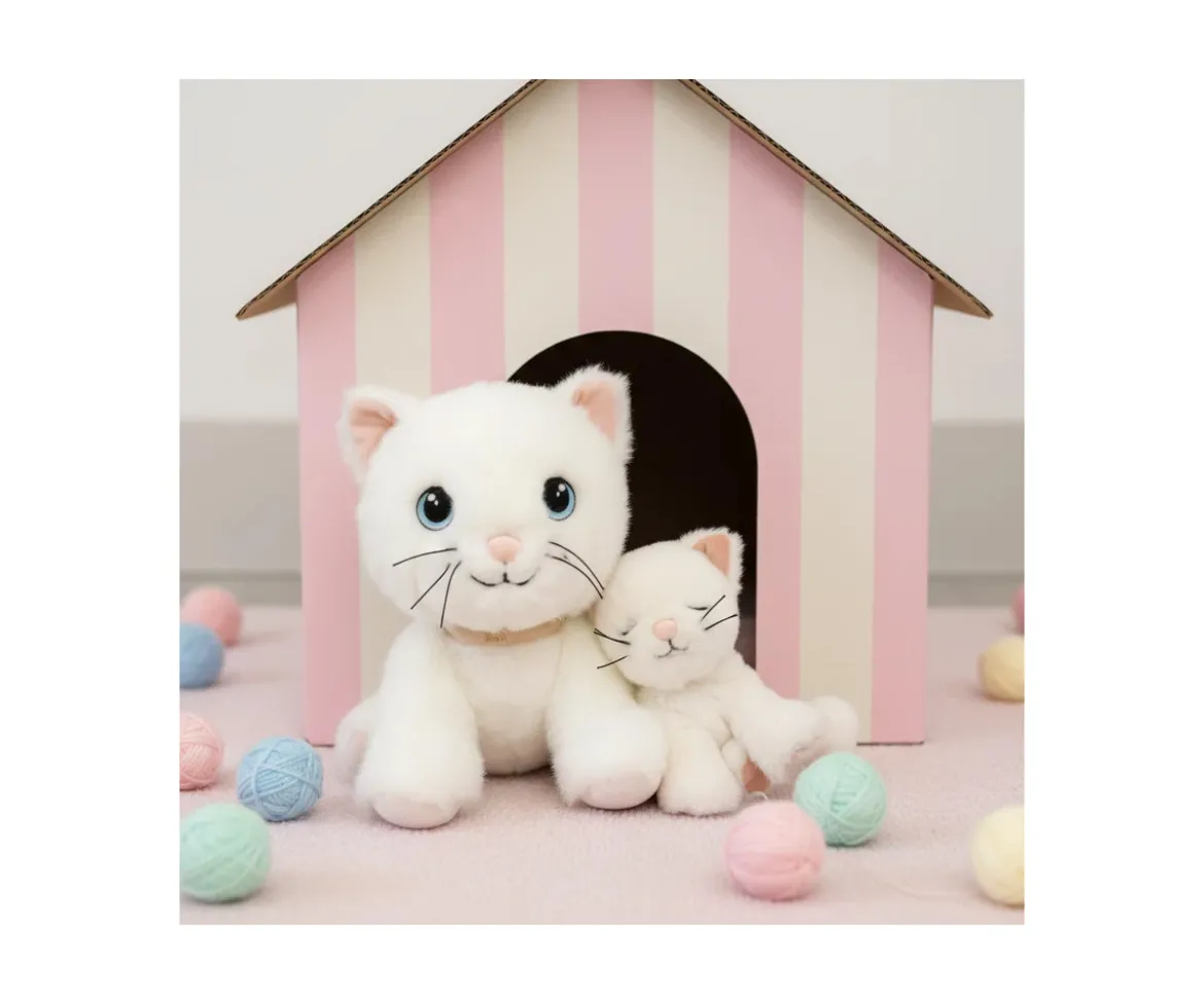 Peluche Articulado Dinkum Cat Lux White