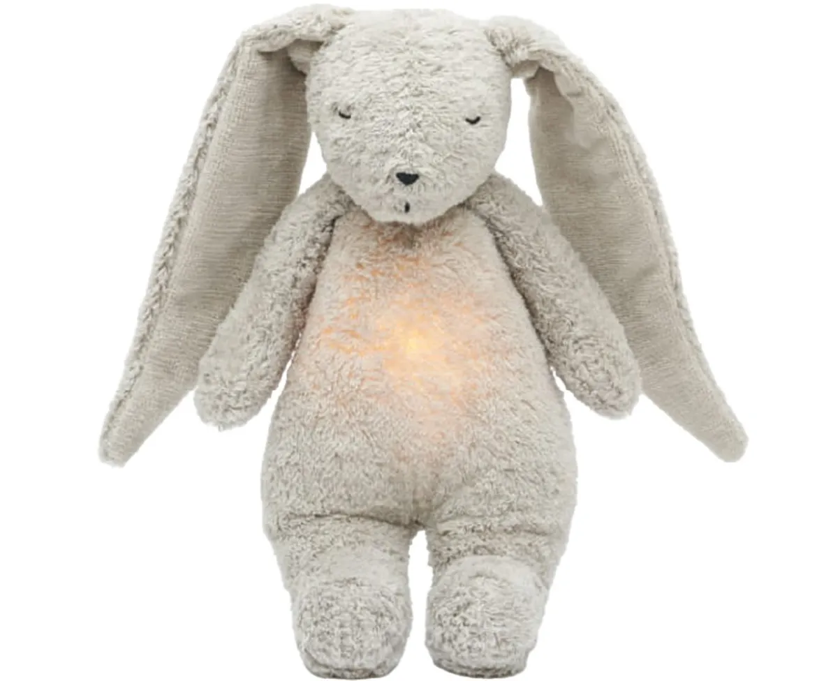 Peluche Luz-Sonido Conejo Orgánico Moonie 2.0 Gray Personalizable