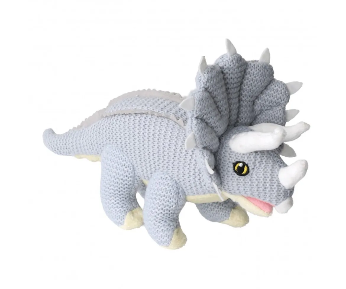 Peluche Triceratops Azul Small Knitted