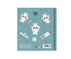 Pequeña Agenda Guardería Personalizable Pandas in Space