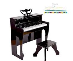 Piano Vertical Con Sonido Dinámico Negro